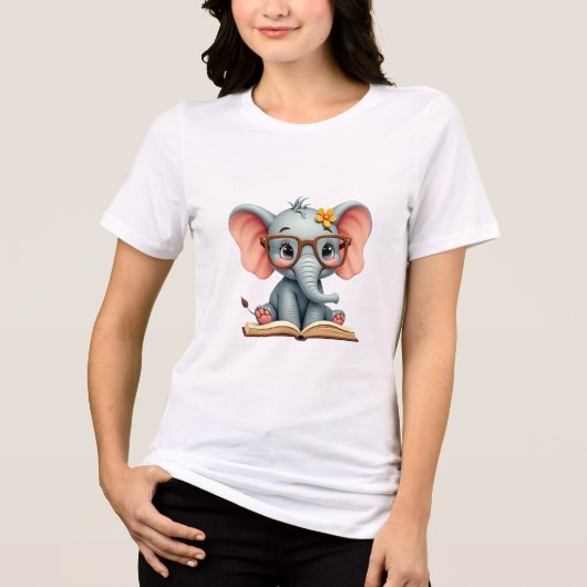 Wise Baby Elephant Tri-Blend Shirt (Vorderseite)