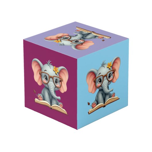 Wise Baby Elephant Würfel (Rückseite Schrägansicht)