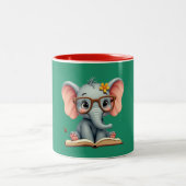 Wise Baby Elephant Zweifarbige Tasse (Mittel)