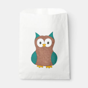 Wise Brown Aquamarin Blue Barn Owl Bird Geschenktütchen