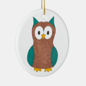 Wise Brown Blue Barwl Bird Animal Vogelbeobachtung Keramik Ornament (Rechts)