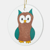 Wise Brown Blue Barwl Bird Animal Vogelbeobachtung Keramik Ornament (Links)