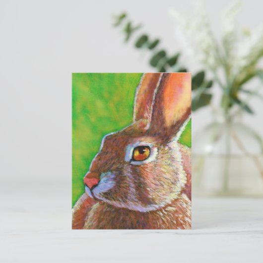 Wise Bunny Postkarte (Stehend Vorderseite)