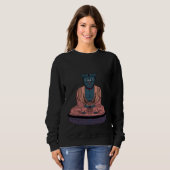 Wise Cat Buddha Ready To Give Advice To Cat & Hat Sweatshirt (Vorne ganz)