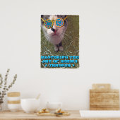 Wise Cat mit Funny Glasses Poster (Küche)