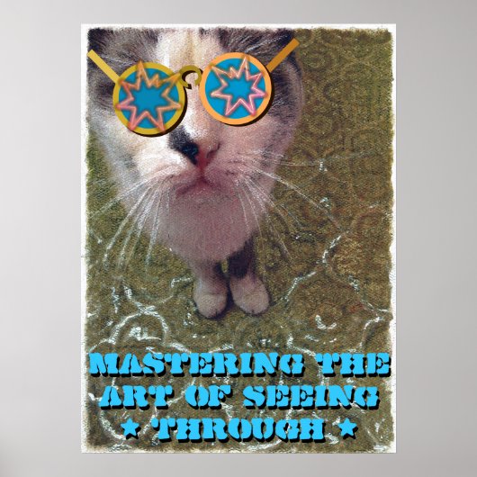 Wise Cat mit Funny Glasses Poster (Vorne)