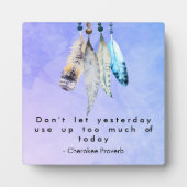Wise Cherokee Proverb mit AquarellFedern Fotoplatte (Vorderseite)