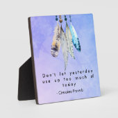 Wise Cherokee Proverb mit AquarellFedern Fotoplatte (Vorderseite)