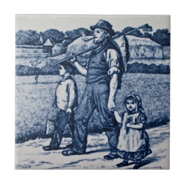 Wise Country Village Familienleben Antiquitätenrep Fliese