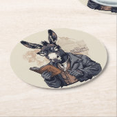 Wise Donkey — Coaster Set Runder Pappuntersetzer (Angewinkelt)