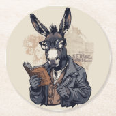 Wise Donkey — Coaster Set Runder Pappuntersetzer (Vorderseite)