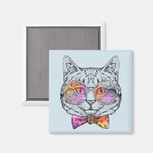 Wise Kitty Kat Magnet (Vorderseite/Rückseite)