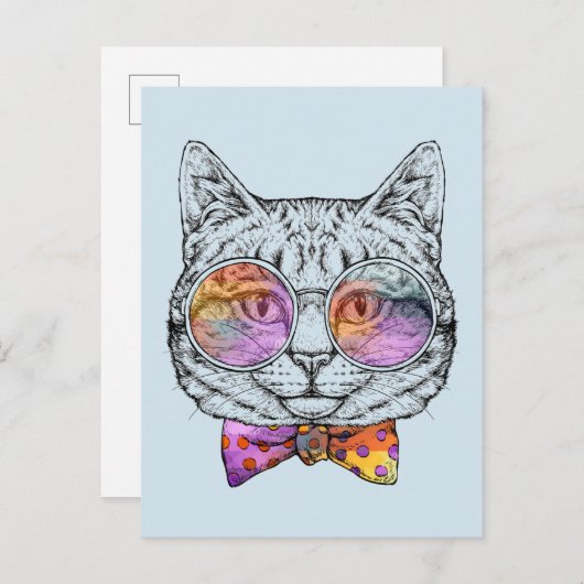 Wise Kitty Kat Postkarte (Vorne/Hinten)