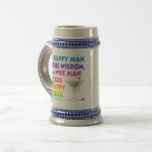 Wise Man sucht Happy Hour Beer Stein Tasse (Vorderseite Links)