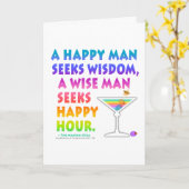 Wise Man sucht Happy Hour Grußkarten Karte (Gelbe Blume)