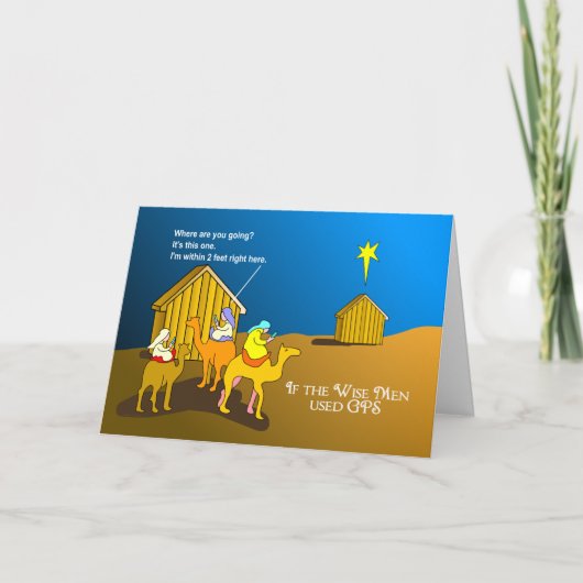 Wise Men Geocaching Christmas Card Dankeskarte (Vorderseite)