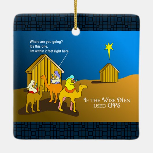 Wise Men Geocaching Christmas Ceramic Ornament (Rückseite)
