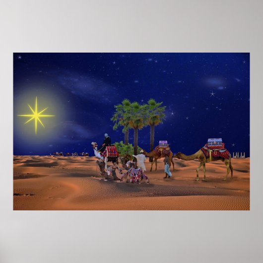 Wise Men Star Weihnachtsgrafik Poster (Vorne)
