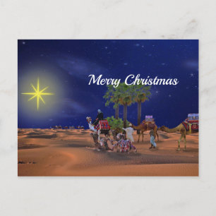 Wise Men Star Weihnachtsgrafik Postkarte