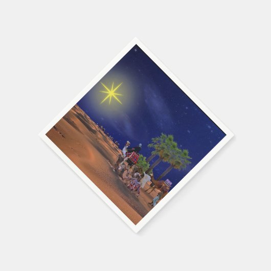 Wise Men Star Weihnachtsgrafik Serviette (Ecke)