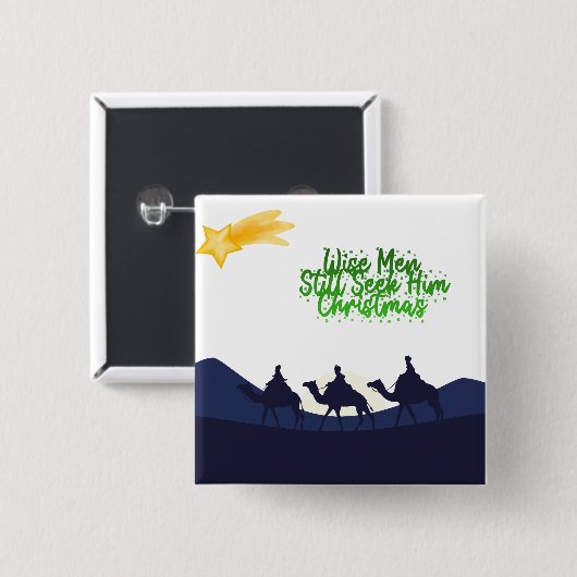 Wise Men Still Seek Him Christmas Button (Vorne & Hinten)