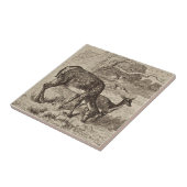 Wise Minton Doe & Fawn Deer Antirepro Sepia Fliese (Seite)