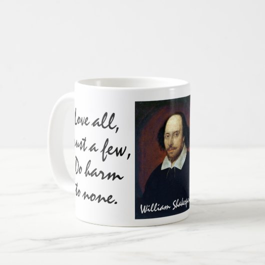 Wise/Narr & "Do No Harm" Shakespeare Quotes Kaffeetasse (Vorderseite Links)