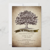 Wise Oak Tree Vintag Family Wiedersehen Einladung (Vorderseite)