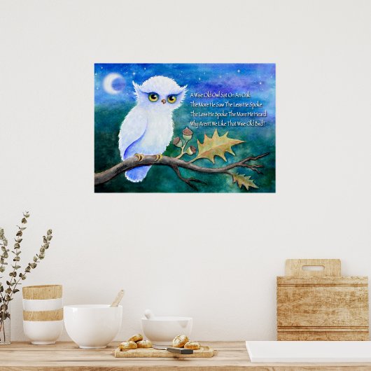 Wise Old Owl Rhime Poster (Küche)