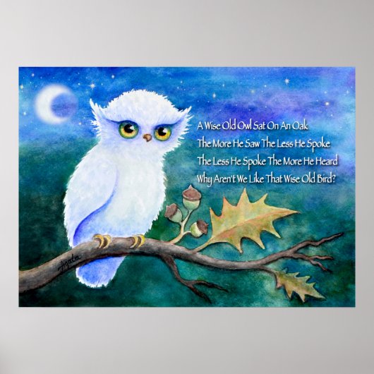Wise Old Owl Rhime Poster (Vorne)