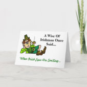 Wise Ol'Leprechaun St. Patrick's Day Card Karte (Vorderseite)