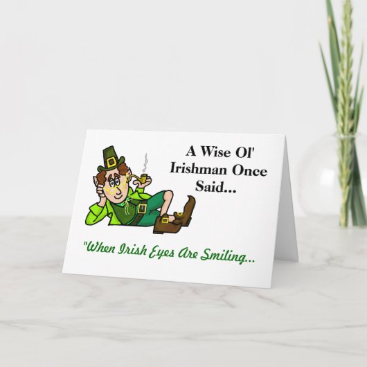 Wise Ol'Leprechaun St. Patrick's Day Card Karte (Vorderseite)