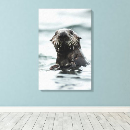Wise Otter Leinwanddruck (Insitu (Holzboden))