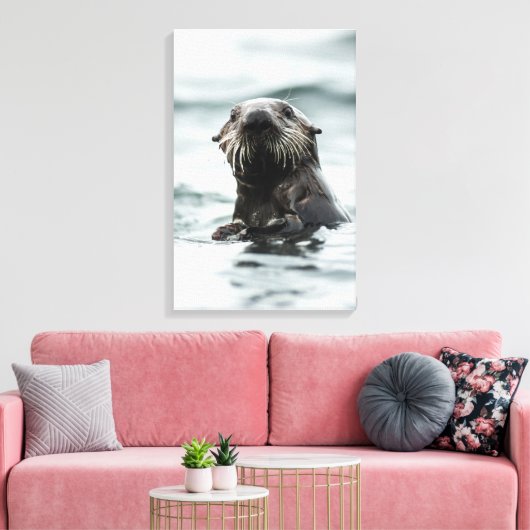 Wise Otter Leinwanddruck (Insitu (Wohnzimmer))