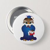 Wise Owl Abschluss Niedlich Scholar Bird Button (Vorne & Hinten)