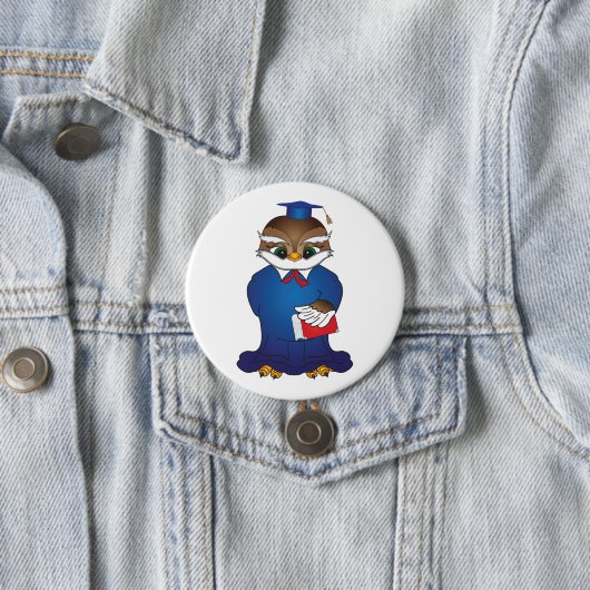 Wise Owl Abschluss Niedlich Scholar Bird Button (Beispiel)