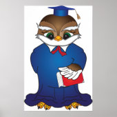 Wise Owl Abschluss Niedlich Scholar Bird Poster (Vorne)