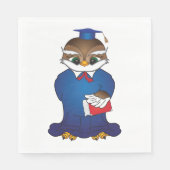 Wise Owl Abschluss Niedlich Scholar Bird Serviette (Vorderseite)