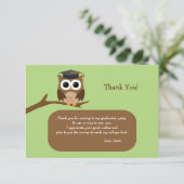 Wise Owl Abschluss Vielen Dank Hinweis Einladung (Stehend Vorderseite)