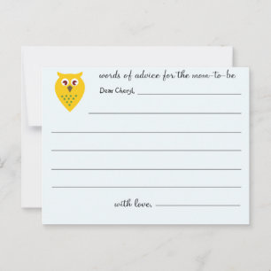 Wise Owl - Baby Showkarten Hinweiskarte