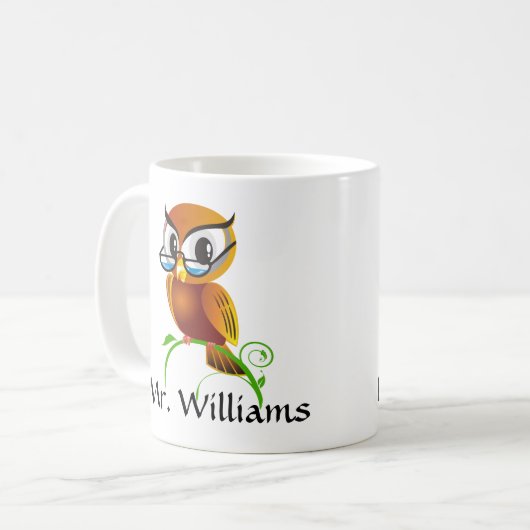 Wise Owl Beste Lehrerin Kaffeetasse (Vorderseite Links)