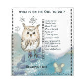 Wise Owl cute mouse Kids Daily Routine Checklist Notizblock (Vorderseite)