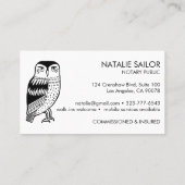 WISE OWL Einzigartiges modernes Logo Notare Public Visitenkarte (Rückseite)