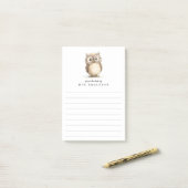 Wise owl from the desk of name lined post-it klebezettel (Auf Schreibtisch)