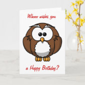 Wise Owl Geburtstag Karte (Gelbe Blume)