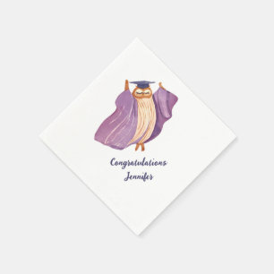 Wise Owl Graduation Party Napkins Serviette