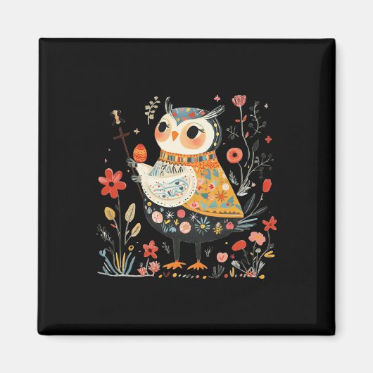 Wise Owl Guardian - Ostereier Magnet (Vorne)