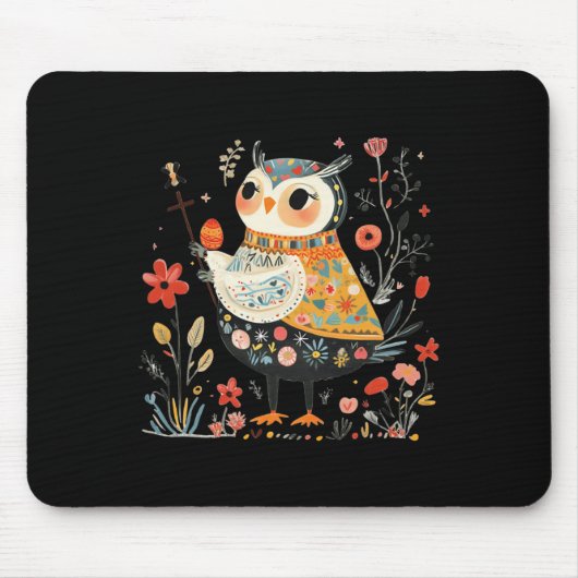 Wise Owl Guardian - Ostereier Mousepad (Vorne)
