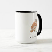 Wise Owl Illustration Personalized Name Custom Tasse (VorderseiteRechts)