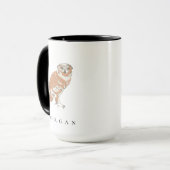 Wise Owl Illustration Personalized Name Custom Tasse (Vorderseite Links)